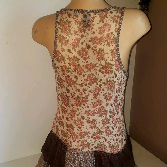 🍬Awake by OS earthtone floral sheer racerback S - Picture 6 of 9